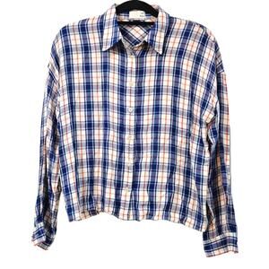 Aritzia Wilfred Free Plaid Button Down Shirt Size S
